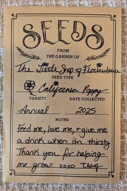 California Poppy Seed Packet